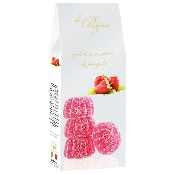 Le Preziose Italian Fruit Jelly Sweets with Fruit Juice 7.9oz (Strawberry)