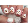 Winter Christmas Reindeer face Nail Art Decals