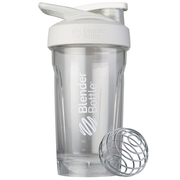 Blender Bottle Strada Shaker Cup Perfect for Protein Shakes and Pre Workout, 24-Ounce, White