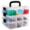 Bins & Things Stackable Storage Container with 18 Adjustable Compartments - Clear - Craft Storage/Craft Organizers and Art Supply Organizer