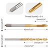 M2x0.4 Spiral Point Thread Tap with 1.6mm Twist Drill Bit Set,Metric Titanium Plated HSS 6542,High Precision Machine Threading Tool