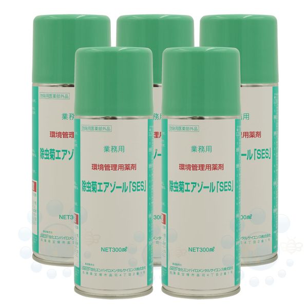 Fly and mosquito repellent, natural insecticide, insecticide aerosol &quot;SES&quot; 300ml x 5 bottles, non-prescription drug for pest control, insecticide spray, aerosol, organic compatible