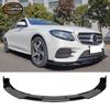Fits 17-20 W213 E-Class B Style Front Bumper Lip Spoiler Splitter PP Gloss Black