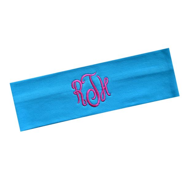 Funny Girl Designs Personalized Monogrammed Script Initial Cotton Stretch Headband