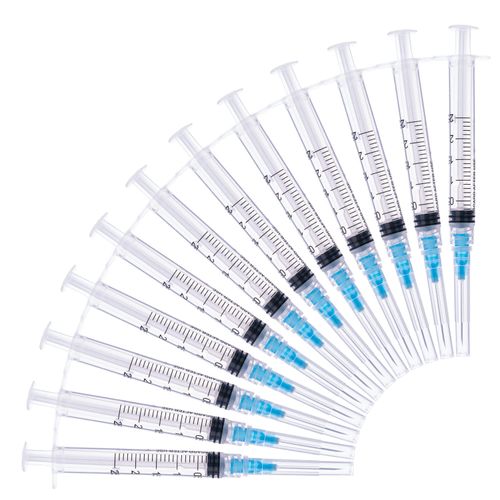 Disposable 2ml Syringe with 23Ga 1.0 Inch Needle, Each Individually Wrapped Pack of 20