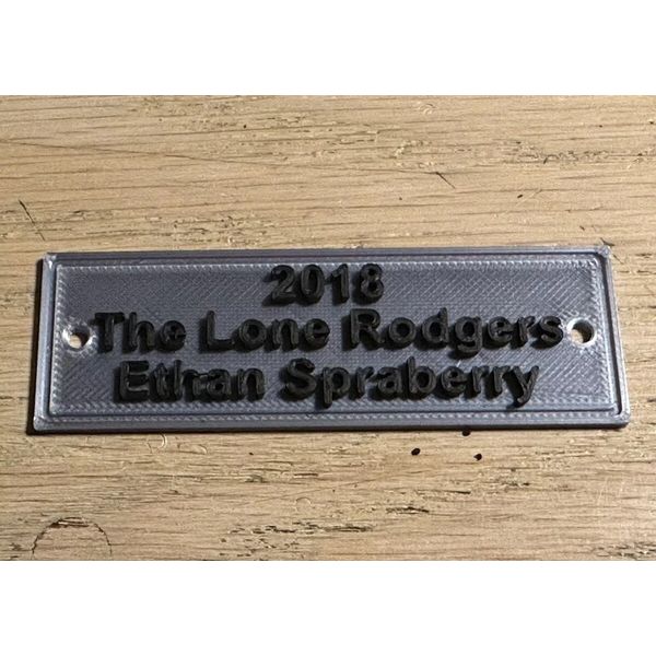 Custom 3D Printed  Plastic Name Plate / Personalized Plaque 3"x1"