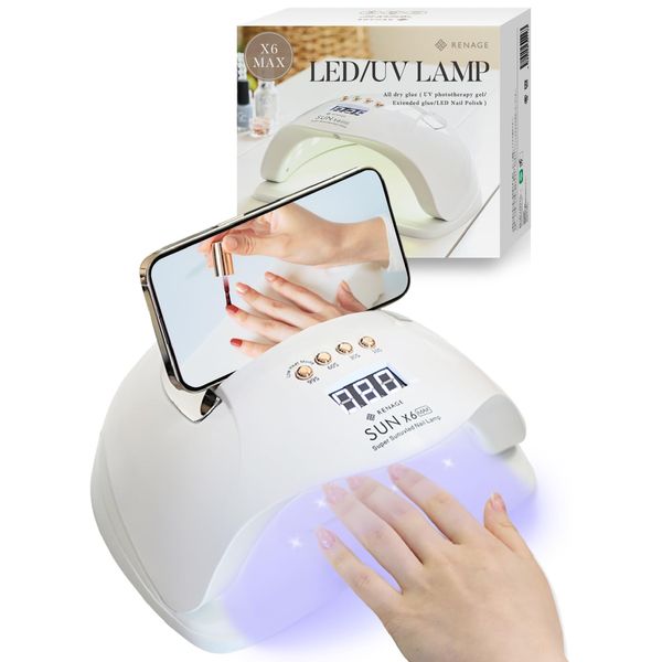 Gel Nail Gel Nail Light, UV Light, Nail Light, Resin RENAGE LED Light, Gel Nail Light, 36 White LED, Manicurist YouTuber, Nail Dryer, Low Heat Mode, Automatic Sensor, Curing Light, Compatible with All