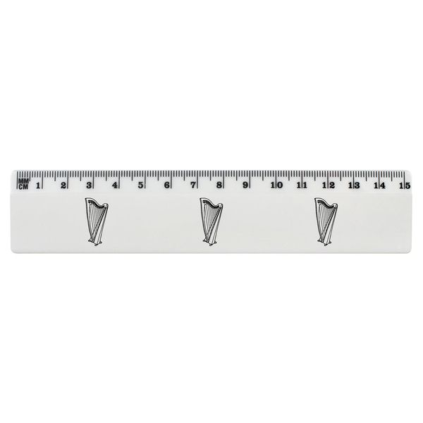 'Harp Instrument' 15cm (6 Inch) White Plastic Ruler (RL00032543)