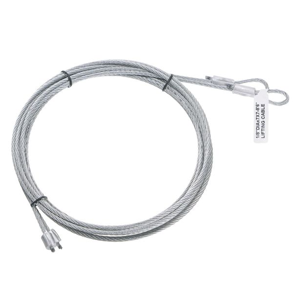 sourcing map 2 Pcs 8.6ft 2 Meters Garage Door Cable 3mm Diameter Torsion Spring Wire Cable, Galvanized Steel