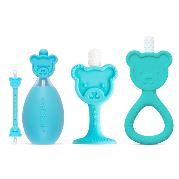 oogiebear Baby Care Bundle Teether Toothbrush - Earwax Remover with Nose Sucker