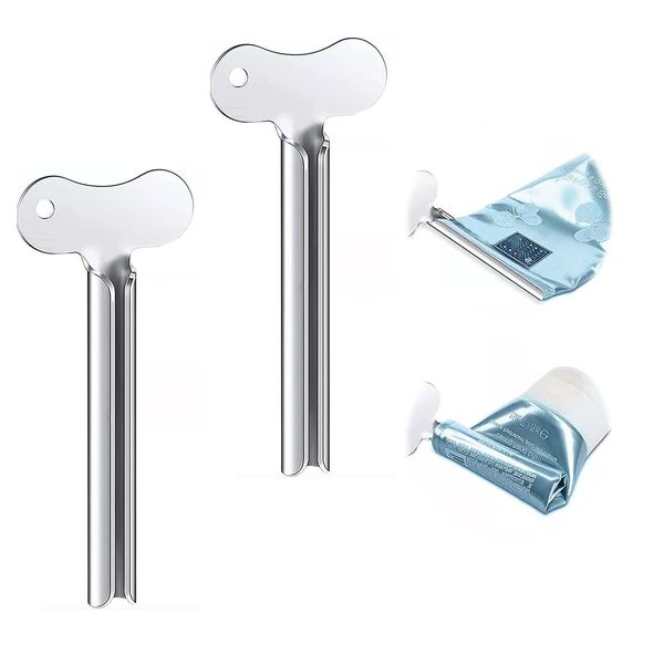 Toothpaste Tube Squeezer, Toothpaste Squeezer Metal 2PCS Tube Squeezer Key Toothpaste Useful and Practical Paint Tube Squeezers Tube Key Squeezer for Toothpaste Hair Gel Hand Cream