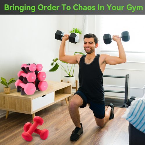 Cyrank 3 Tier Dumbbell Rack Stand Weight Rack for Dumbbells,Dumbbell Rack,Portable Dumbbell Stand Rack Household Dumbbell Holder Exercise Weight Stand for Home Gym