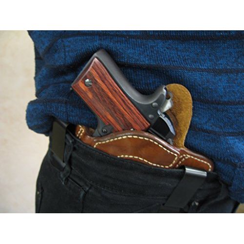 Azula IWB 2 Clip Leather in The Waistband Concealed Carry Holster for Kimber Micro 9 9mm CCW TAN RH