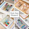 Multi-Size Clear Drawer Organizer Bins Set - 6 Pc for Home & Office Storage