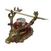 Antiqued Brass Stag Inkwell Stand Red Bone Nib Pen