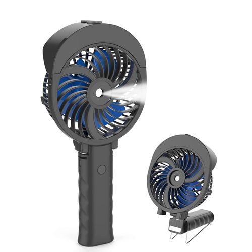 HandFan Personal Misting Fan, 55ml Large Water Tank, Poratable Handheld Rechargeable Mister Fan, Battery Operated Mist Fan, 180°Foldable, 3 Speeds, for Travel, Beach, Camping, Outdoors, Makeup(Blue)