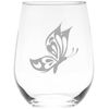 C M Butterfly stemless wine glass, 17 oz.
