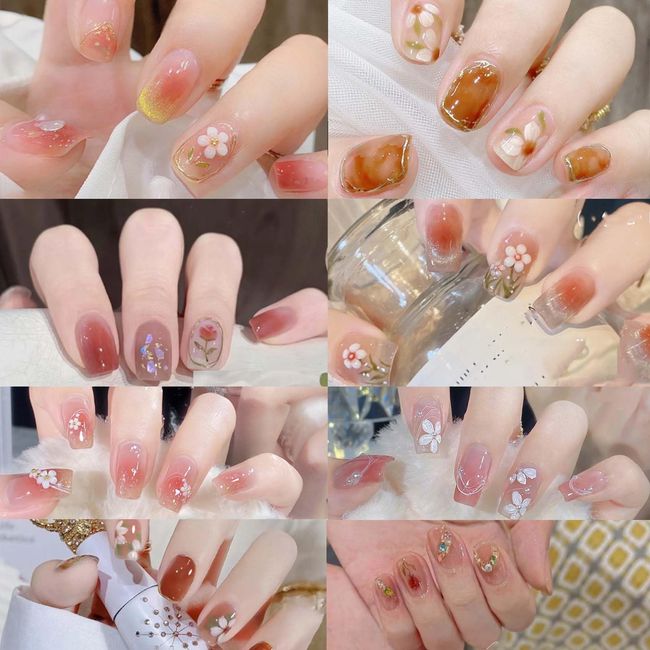 8 Sheets 112 Stickers Nail Stickers, Long Lasting, Nail Wrap, Nail Accessories, Realistic Nail Gale Stickers, Nail Stickers, For Hand, Pink, Cute, Cute, Cute, Popular, Fashionable, Advanced, 3D, Easy to Apply Nails, Nail Stickers, Nail Design, Nail Art, G