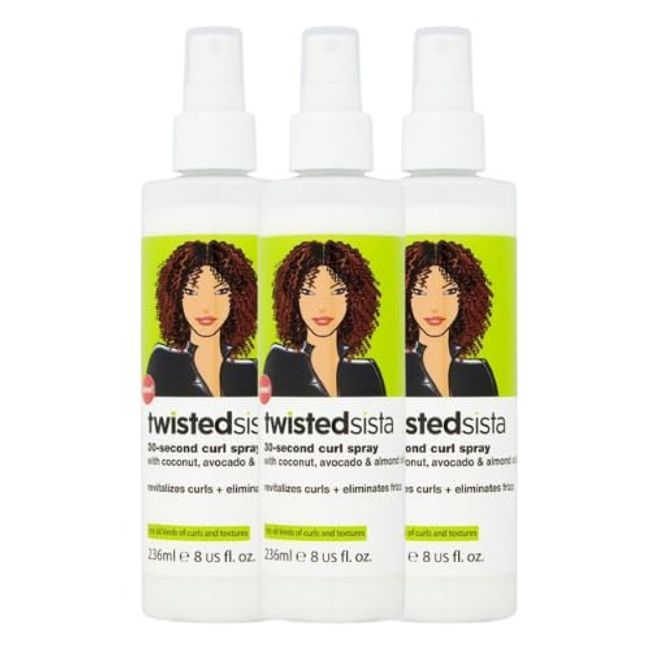 Equitack Twisted Sista Curl Spray | Deep Hydration | Lightweight & Non-Greasy | Revives & Defines Curl | Avocado & Almonds Oil | Suitable for All curly Types | Pack of 3