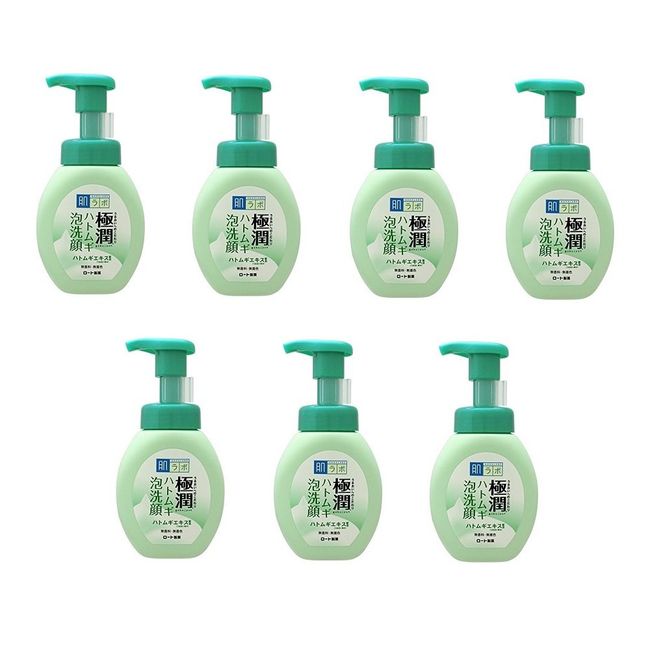 Hada Labo Gokujun Pore Cleansing, Adult Acne Prevention, Hatomugi Foam Face Wash, 5.3 fl oz (160 ml), Set of 7