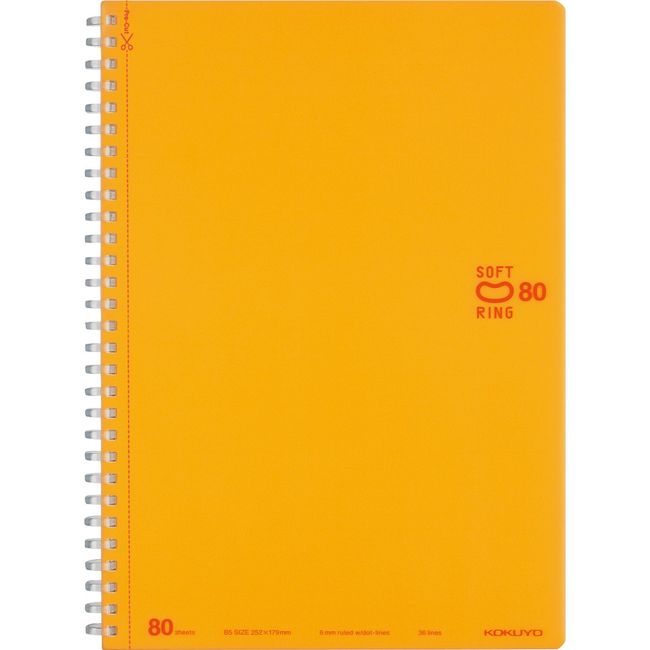 Kokuyo SV308BT-YR Notebook, Soft Ring, 80 Sheets, Semi B5, Dot Ruled