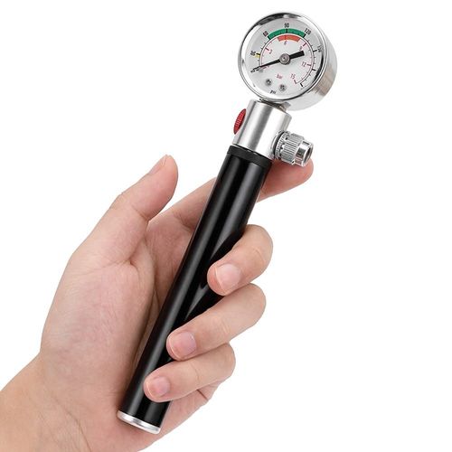 Mini Ball Pump with Pressure Gauge, Portable Aluminium Alloy Sports Ball Air Pump with Inflation Needles for Basketball, Football, Football, Rugby, Volleyball and Other Inflatable Balls