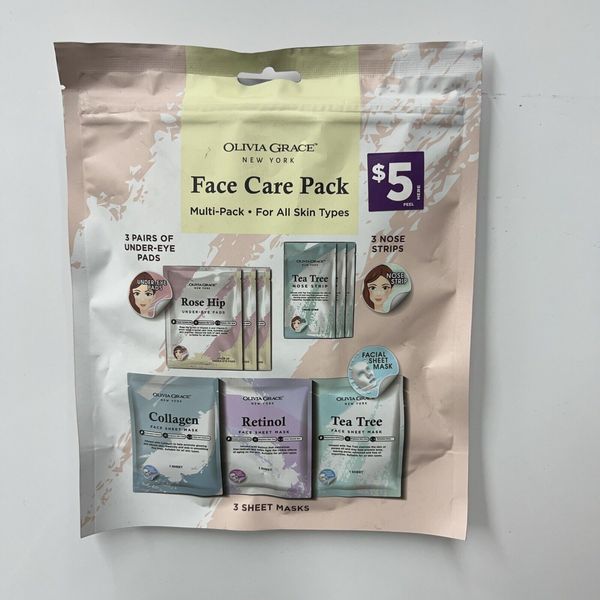 Olivia Grace Face Care Pack Facial Face Mask, Anti-Aging, Hydrating 1 Pack