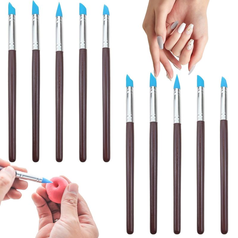 10 PACK Silicone Paint Brush, Silicon Color Shapers Brushes, Clay Color ...