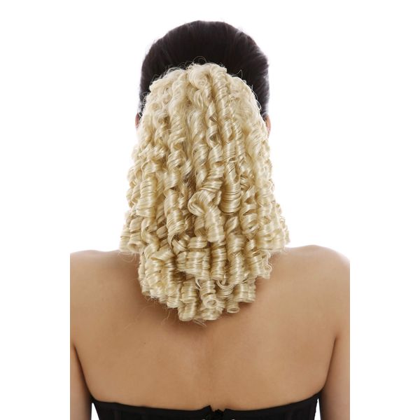 WIG ME UP - N900A+2-V-613 Ponytail Hairpiece Extensions elaborate baroque ringlets corkscrew curls voluminous bright platinum blond 12inch