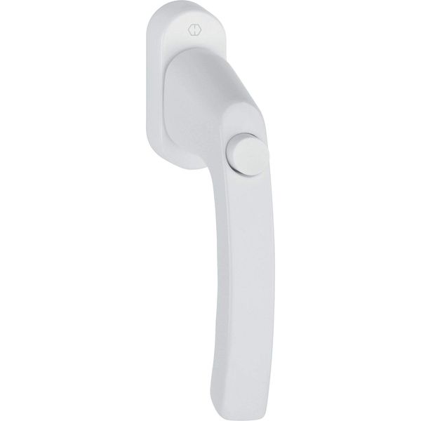 HOPPE 11716812 Fenstergriff LIÈGE-mit Druckknopf, 7 x 32, weiß Lége Window Handle with Push Button VK 7 x 32 cm White,