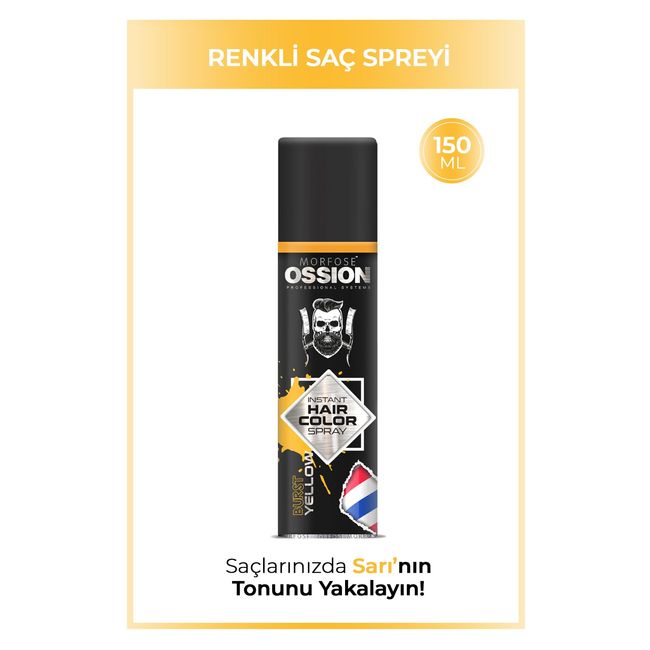 Ossion Premium Barber Line Sarı Renkli Saç Spreyi 150 ml