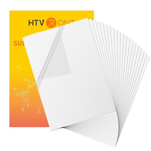 HTVRONT Sublimation Sticker Paper - 20 Pcs Matte Transparent Waterproof Sublimation Stickers