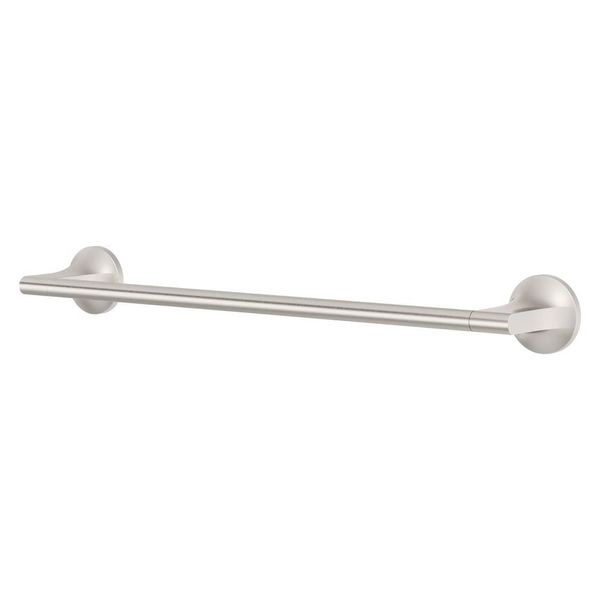 Pfister Pfirst Modern Bath Towel Bar for Bathroom, 18-Inch, Wall-Mounted, Screw-In, Spot Defense Brushed Nickel Finish, BTBPFM1GS