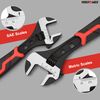 MAXPOWER Adjustable Spanner Set, 2-in-1 Adjustable Wrench Set with Hexagonal Wrench Function & Non-Slip Handle -150mm, 200mm & 250mm