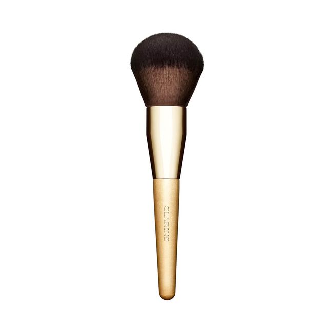 Clarins Powder Brush | Plush, Domed Brush | Apply Compact and Loose Powder With Flawless, Even Results | Ultra-Soft Synthetic Fibers and Sustainably Sourced Birch Handle