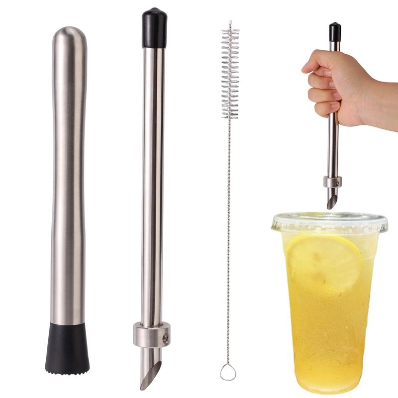 Straw Puncher for Plastic Lids, Stainless Steel Straw Cup Hole Punch ...