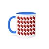 3dRose Boxing Glove Pattern-Two Tone Blue Mug, 11-Ounce, Multicolored