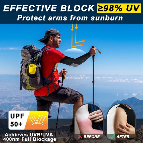 ROCK TAKIN UV Sun Protection Arm Sleeves for Men Women, UPF 50+ Cooling Sun Sleeves to Cover Arms Sports Compression Covers for Golf Baseball Football Work Running Cycling Driving - 4 Pairs