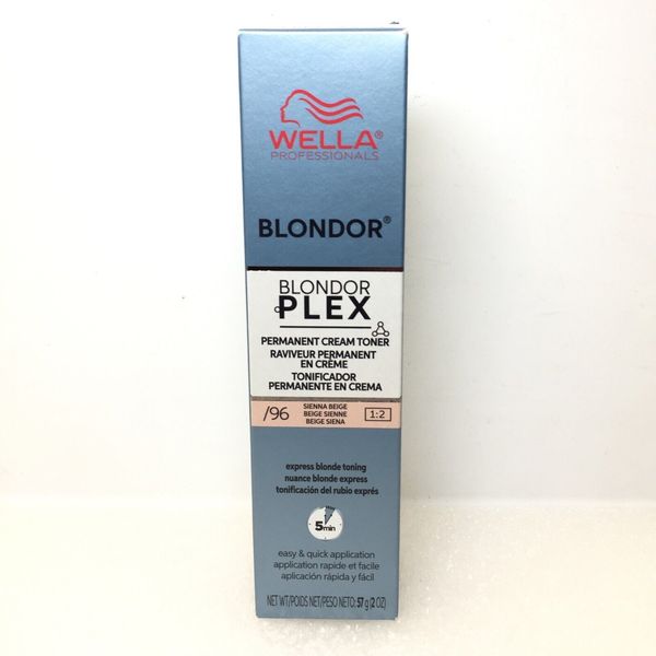 Wella Blondor Plex Permanent Cream Toner /96 Sienna Beige, 2 oz