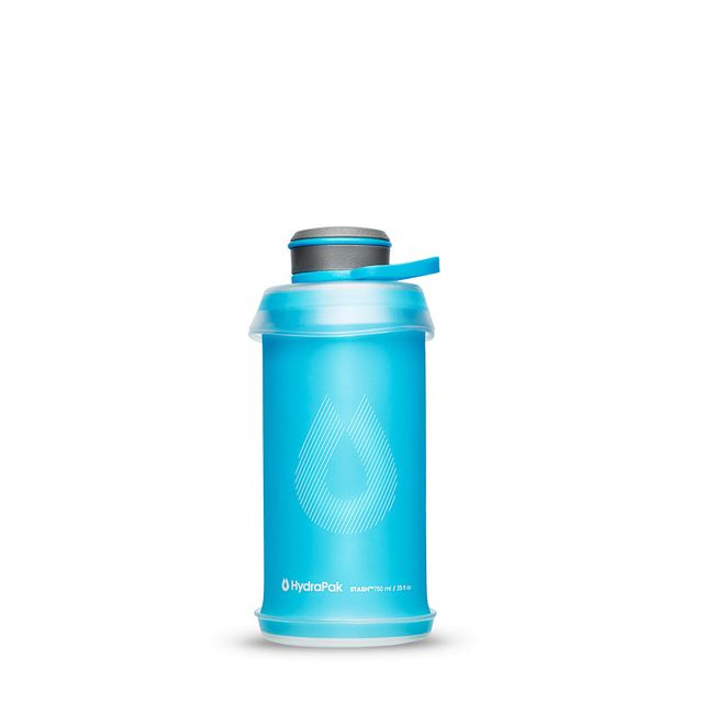 Hydrapak Stash - Collapsible BPA & PVC Free Hiking and Backpacking Water Bottle (750 ml) - Malibu Blue