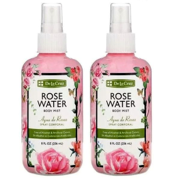 2 PACK DLC Rose Water Body Mist, 8 fl oz Each