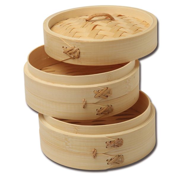 Joyce Chen 3 piece Bamboo Steamer, Standard, Natural