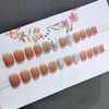 24 Nail Tips Amber Ribbon Short Sweet Girls Nails