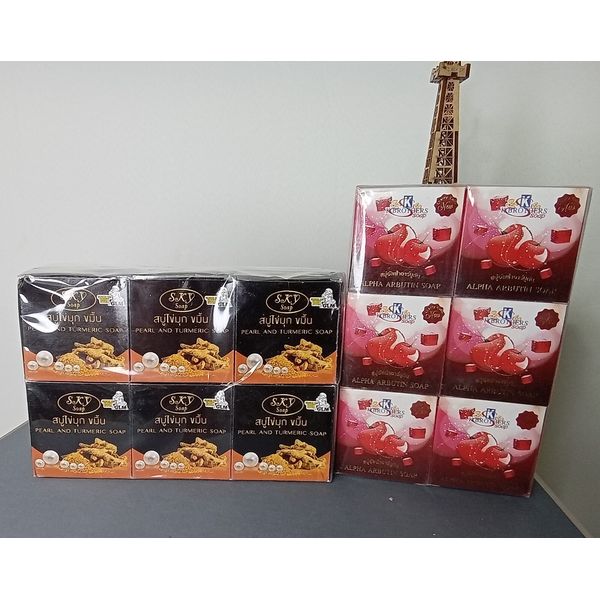 AUTHENTIC 6PCS TURMERIC AND 6PCS ALPHA ARBUTIN SOAP.
