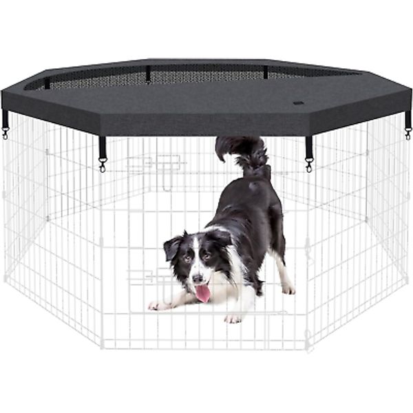 Dog Playpen Regular Octagon Metal Exercise Pet Playpen 8 Panels 24 Inch Mesh Top