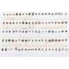 POFET 100 Pairs Stud Earrings with Rectangle Shape Gift Box, Delicate and creative joker stud earrings, Multiple Size and Patterns PAB12254