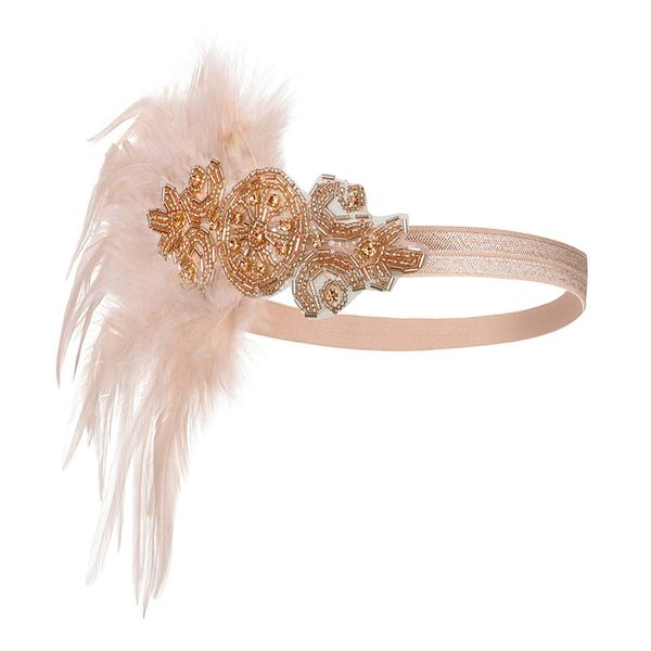 1920s Headpiece Great Gatsby Accessories Flapper Headband Wedding Headpieces for Bride Roaring 20's Art Deco Hair Clip - - One Size