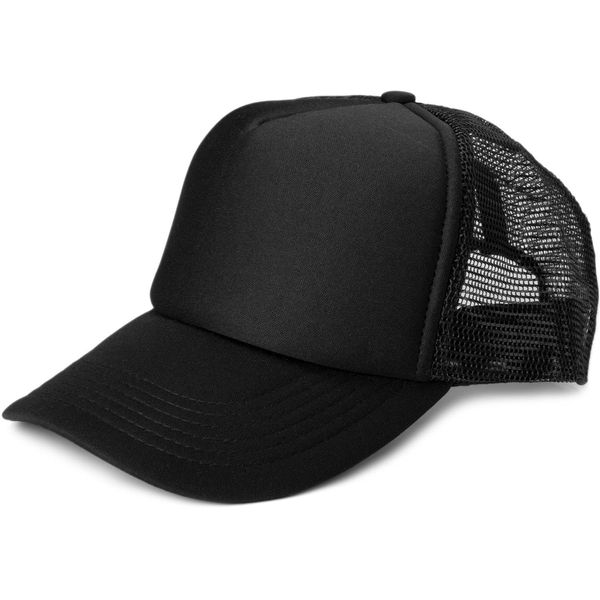 styleBREAKER Unisex 5-Panel Mesh Cap, Trucker Baseball Cap, Basecap, Click & Snap Verschluss verstellbar 04023007, Farbe:Schwarz