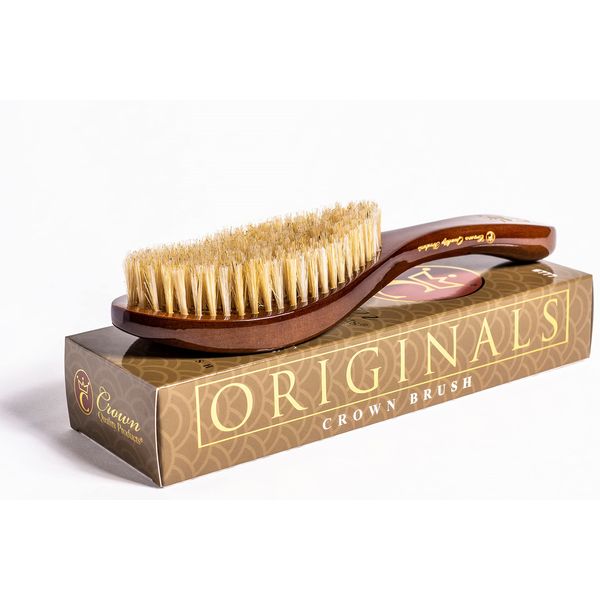 Crown Quality Products Original Contour 360 Wave Brush - MEDIUM (Red Oak) - Hairbrush