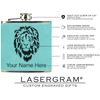 Faux Leather Flask, Princess Crown, Personalized Engraving Included (Teal)
